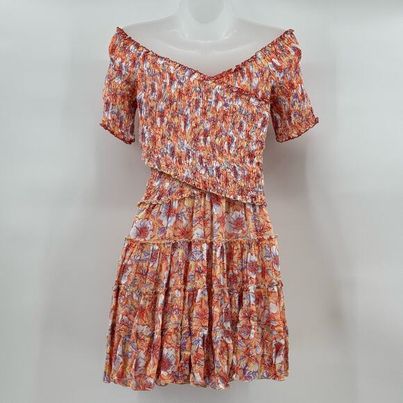 Poupette St Barth Soledad Off The Shoulder Floral Mini Dress Medium NWT - Picture 4 of 10
